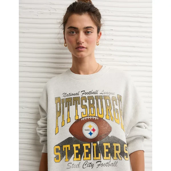 NFL Pittsburgh Steelers Graphic Relaxed Fit Sweatshirt - Heather Fawn