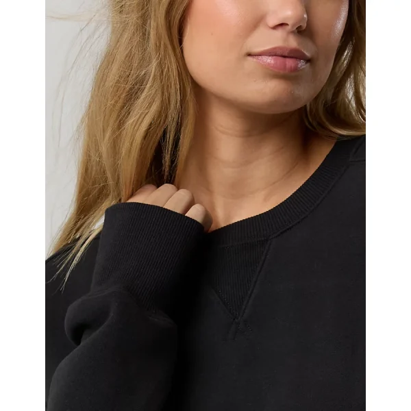 OFFLINE By Aerie Cloud Fleece Oversized Crewneck Sweatshirt - True Black