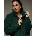 AE Cable Sherpa Full-Zip Sweatshirt - Deep Forest