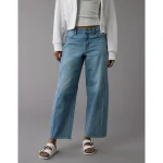 AE Dreamy Drape Strigid Barrel Jean - Indigo Waters