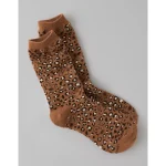AE Snoopy Crew Socks - Brown