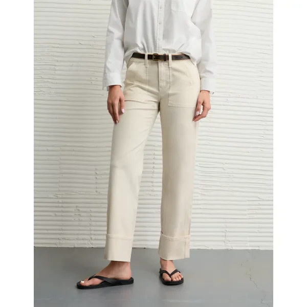 AE Stretch High-Waisted Utility Stovepipe Pant - Bone Khaki