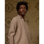AE x Tru Kolors Long Sleeve Sweater Polo - Brown