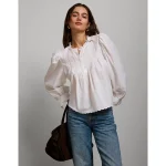 AE77 Premium Ruffled Shirt - White