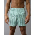 AEO Men's Striped Poplin Pocket Boxer Short - Teal