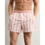 AEO Men's Striped Ultra Soft Pocket Boxer Short - Peach