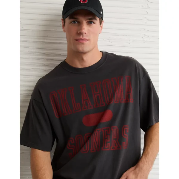 AE Boxy Oklahoma Sooners Graphic T-Shirt - Onyx Black
