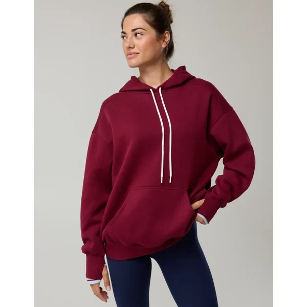 OFFLINE By Aerie Cloud Fleece Oversized Hoodie - Deep Cherry