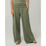 OFFLINE By Aerie Real Me Foldover Super Wide Leg Pant - Olive Fun