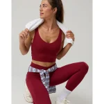 OFFLINE By Aerie Real Me Low Key Longline Sports Bra - Deep Cherry
