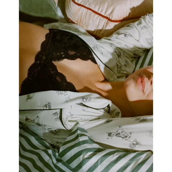 Show Off Chenille Lace Padded Plunge Bralette - True Black