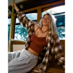 Show Off Shine Lace Tank Top - Dark Rust