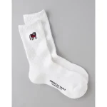 AE Georgia Bulldogs Crew Socks - White