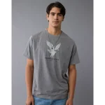 AE Lightweight Icon Logo Graphic T-Shirt - Charcoal Heather Gray
