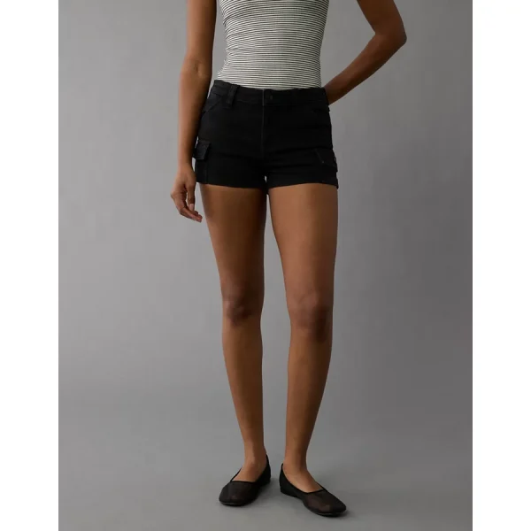 AE Next Level High-Waisted Denim Short Short - Black