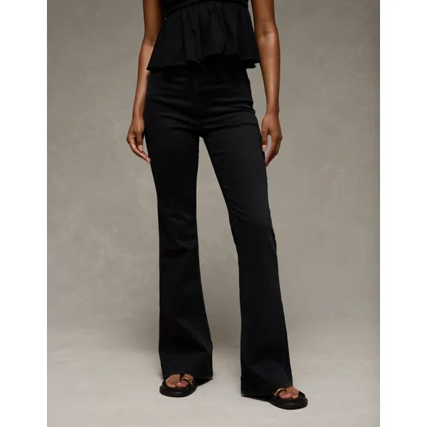AE Next Level Super High-Waisted Flare Jean - Proper Black