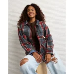 AE Oversized Plaid Shacket - Multi