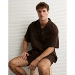 AE Poolside Button-Up Shirt - Brown