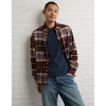 AE Relaxed Fit Everyday Flannel Shirt - Burgundy