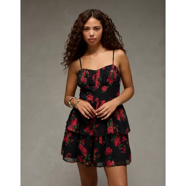 AE Ruched Tie-Back Mini Dress - Multi