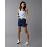 AE Strigid Super High-Waisted Relaxed Denim Short - Dark Indigo