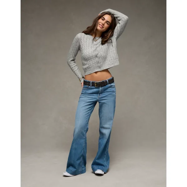 AE Whoa So Soft Button-Front Cardigan - Light Gray