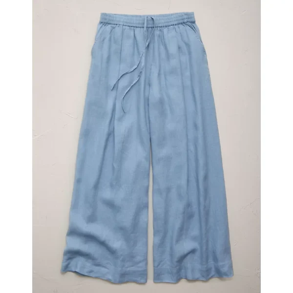 AE77 Premium Tie-Waist Linen Pant - Chambray Blue