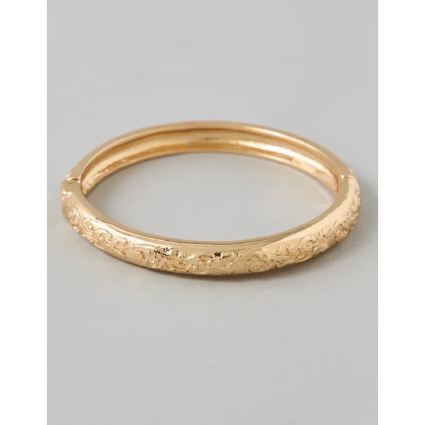 AEO Etched Bangle Bracelet - Gold