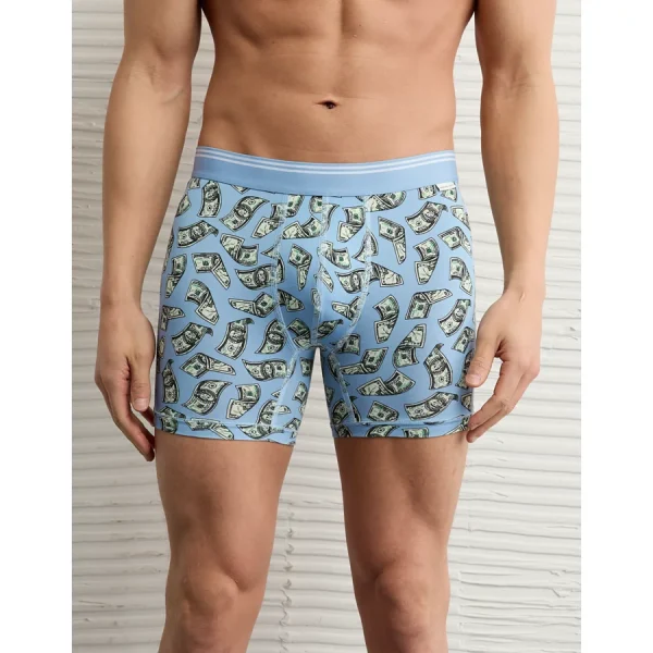 AEO Men's Money 4.5" Ultra Soft Boxer Brief - Light Blue