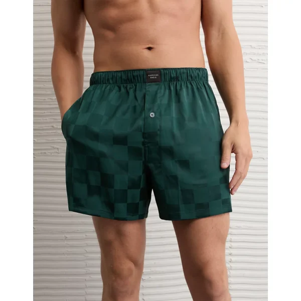AEO Men's Satin Pocket Boxer Short - Green