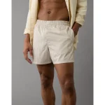 AEO Men's Striped Poplin Pocket Boxer Short - Khaki