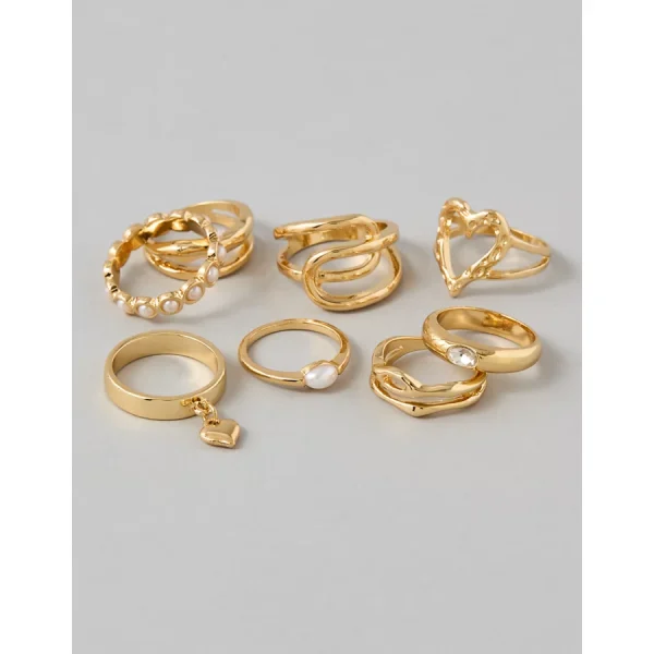 AEO Rings 8-Pack - Gold