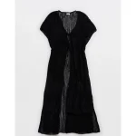 Aerie Crochet Maxi Cape - Black
