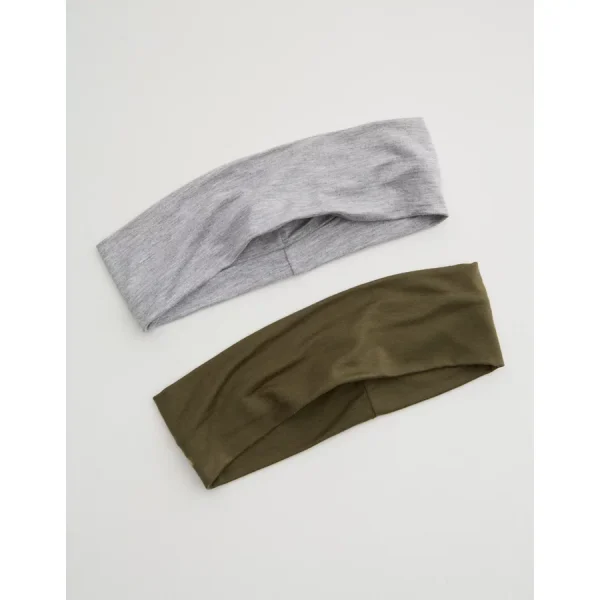 Aerie Jersey Headband 2-Pack - Medium Heather Gray