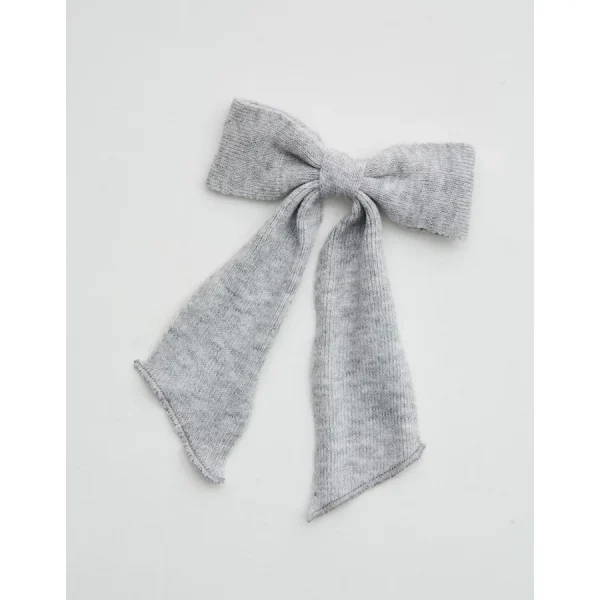 Aerie Knit Bow - Medium Heather Gray