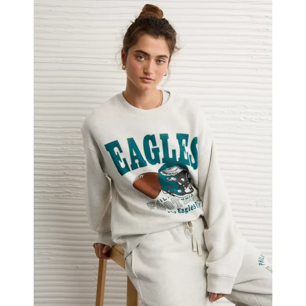 NFL Philadelphia Eagles Graphic Relaxed Fit Sweatshirt - Soft Wheat