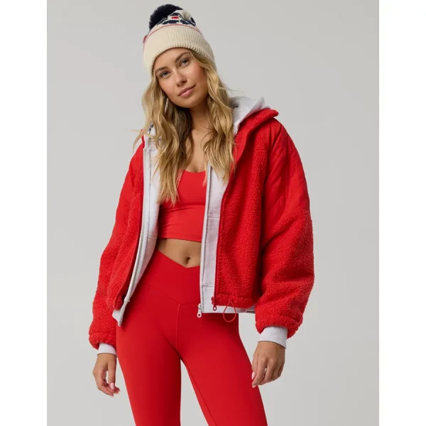 OFFLINE By Aerie Fluff Love Full Zip Jacket - Bright Red
