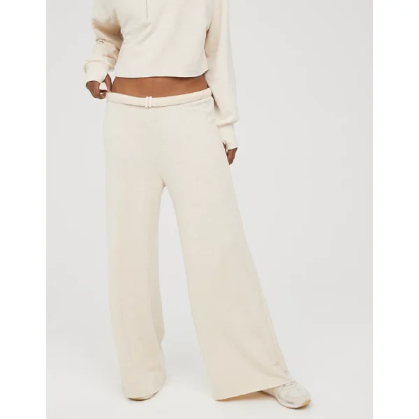 OFFLINE By Aerie OTT Fleece Super Wide Leg Pant - Heather Frost