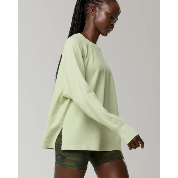 OFFLINE By Aerie Pique Long Sleeve T-Shirt - Dusty Sage
