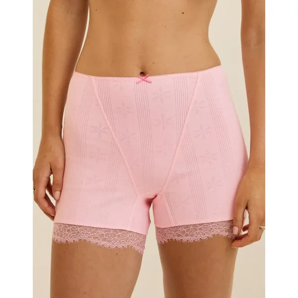 Superchill Pointelle High Waisted Boyshort Underwear - Club Pink